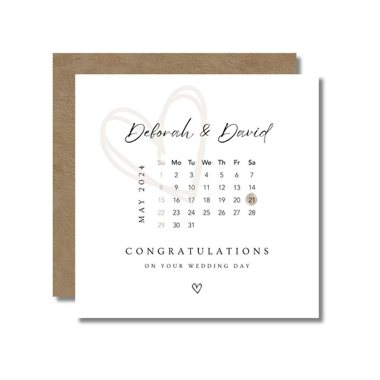 Wedding Day Card: Wedding Date Design