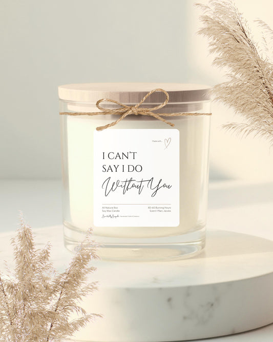 Soy Wax Candle: Bridal Party Design with Twine Bow