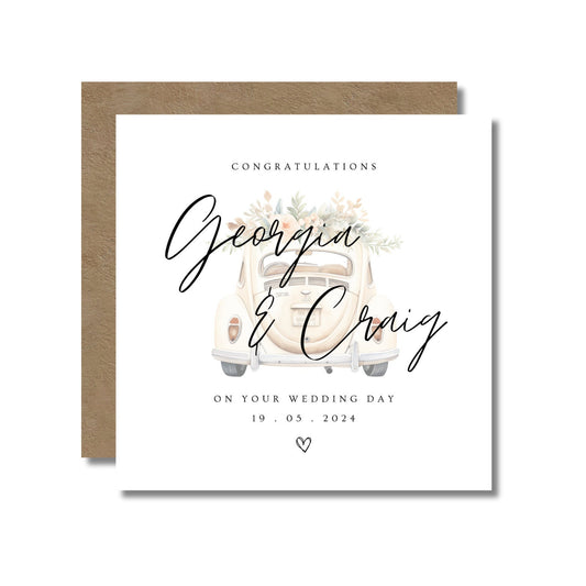 Wedding Day Card: Wedding Car Design