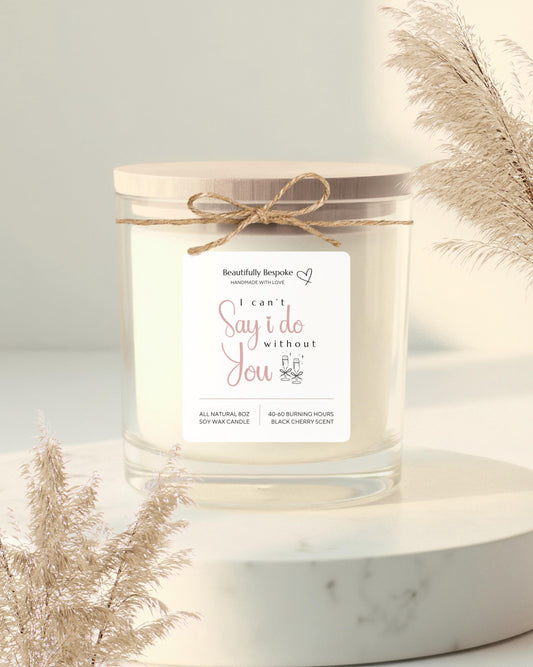 Soy Wax Candle: Bridal Party Design with Twine Bow