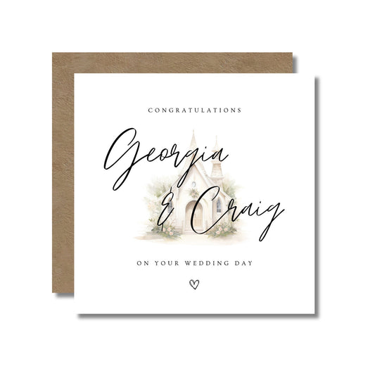 Wedding Day Card: Wedding Church Design