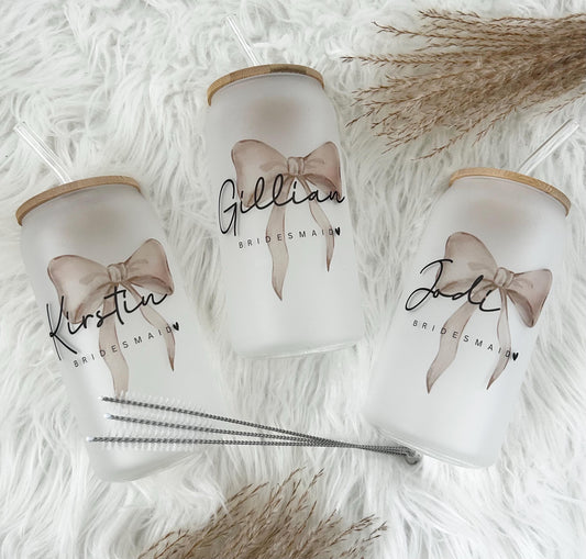 Personalised Frosted Glass Tumbler: Bridesmaid Edition