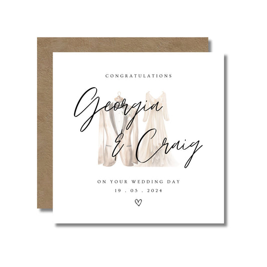 Wedding Day Card: Suite & Dress Design