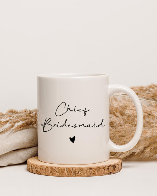 Personalised Chief Bridesmaid Mug: Wedding Favor Gift