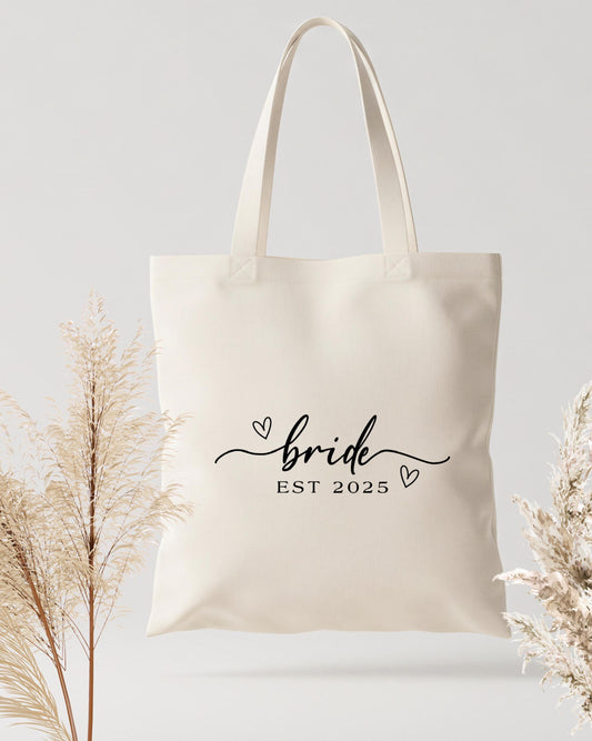 Personalised Tote Bag: Bride EST Design