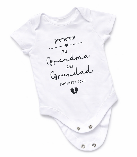 “Promoted to Grandparents” Baby Vest