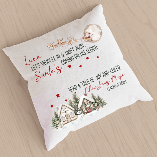 Christmas Storytime Pillow - Santa Sleigh Design