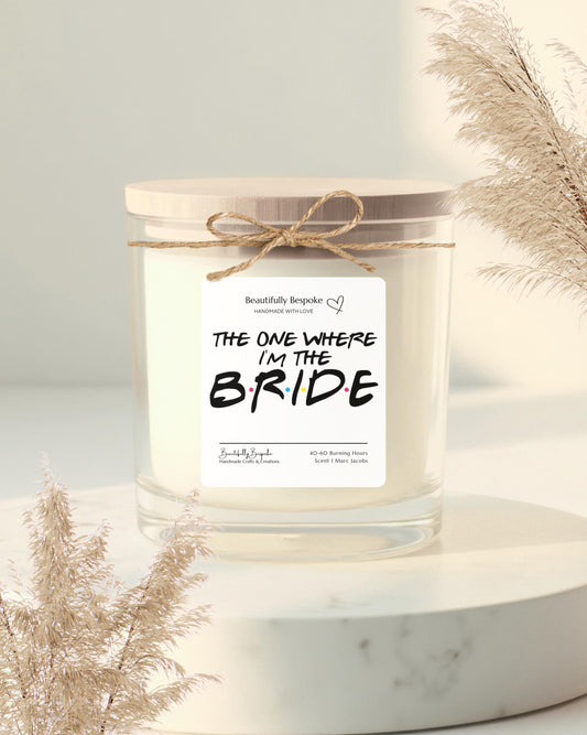 Friends TV Show Inspired Soy Wax Candle: Bridal Party Design with Twine Bow