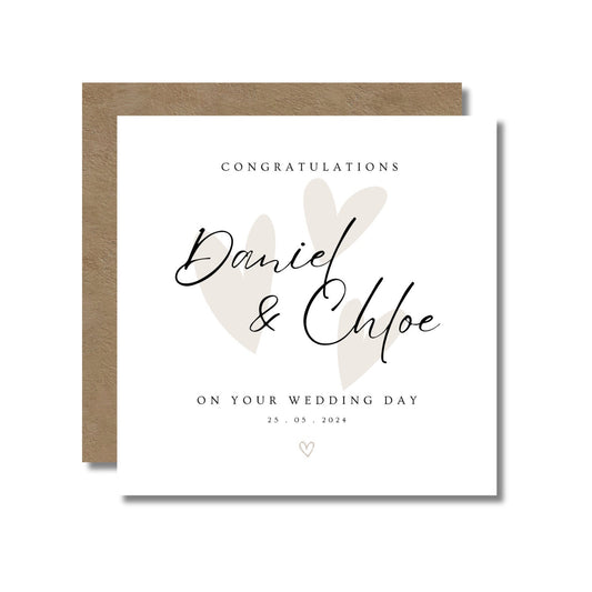 Wedding Day Card: Simple Heart Design
