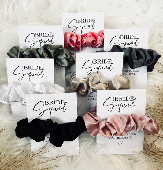 Personalized Hen Do Scrunchie Favors: Bride Tribe Party Gifts