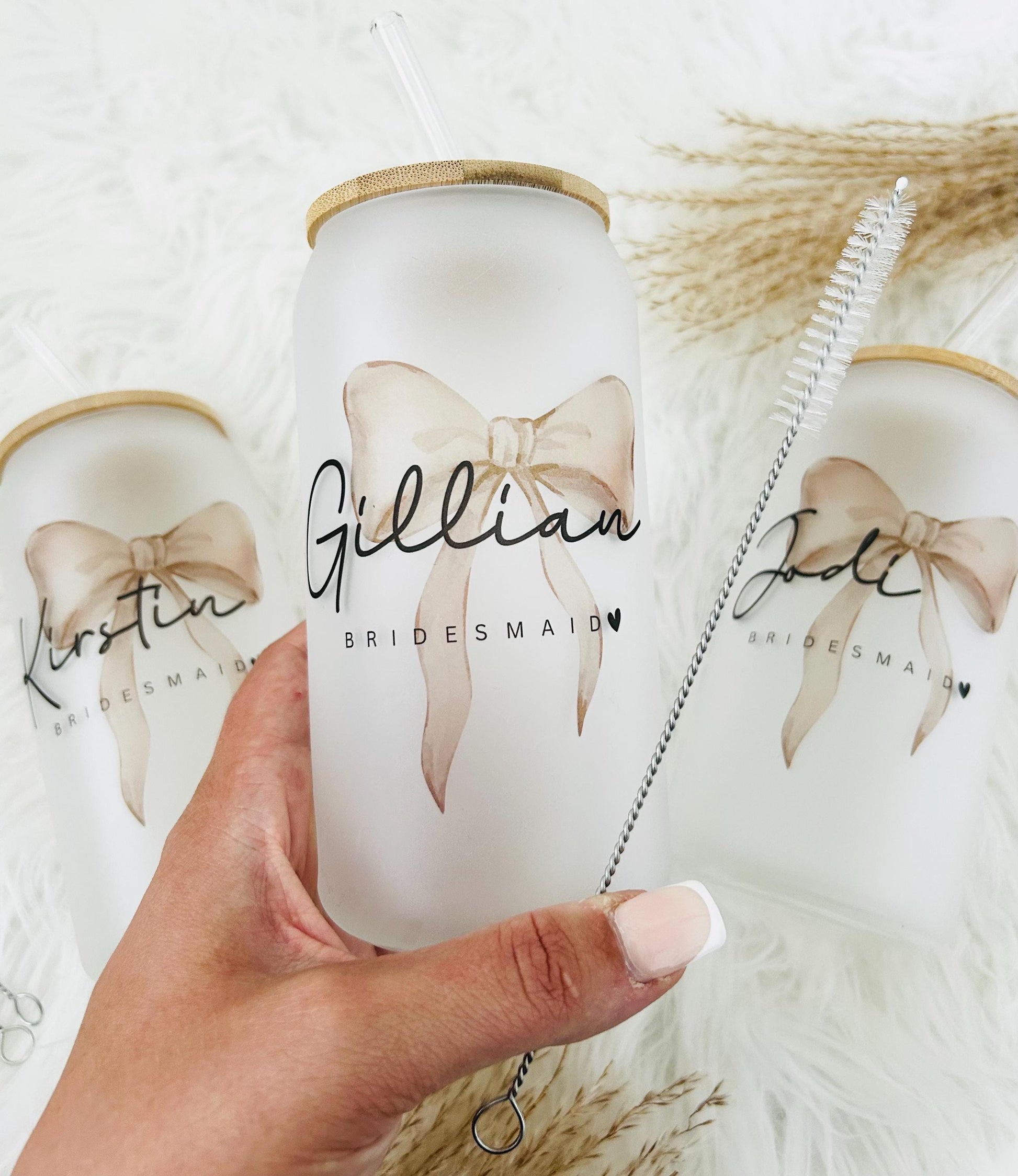 Personalised Frosted Glass Tumbler: Bridesmaid Edition
