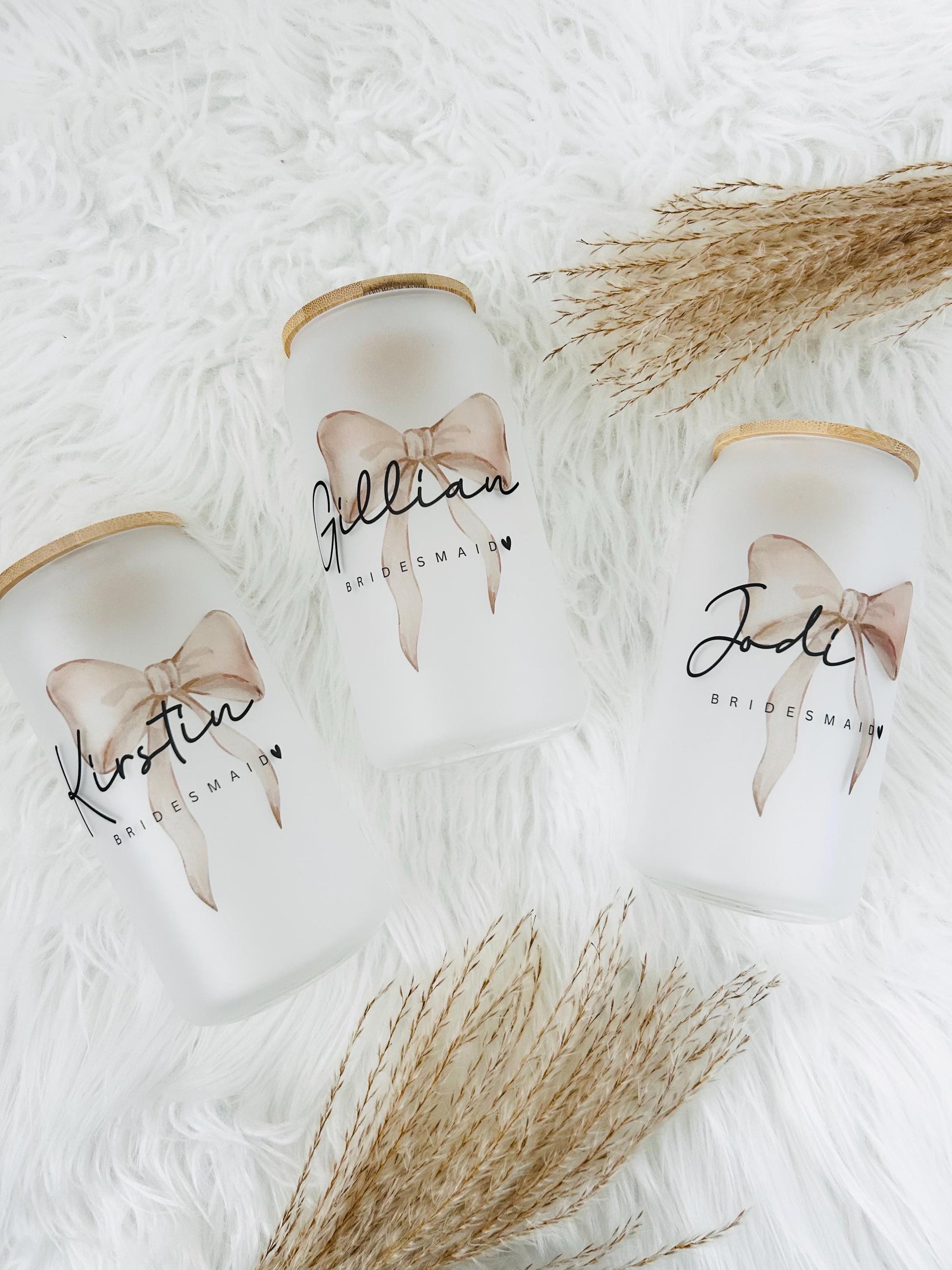 Personalised Frosted Glass Tumbler: Bridesmaid Edition