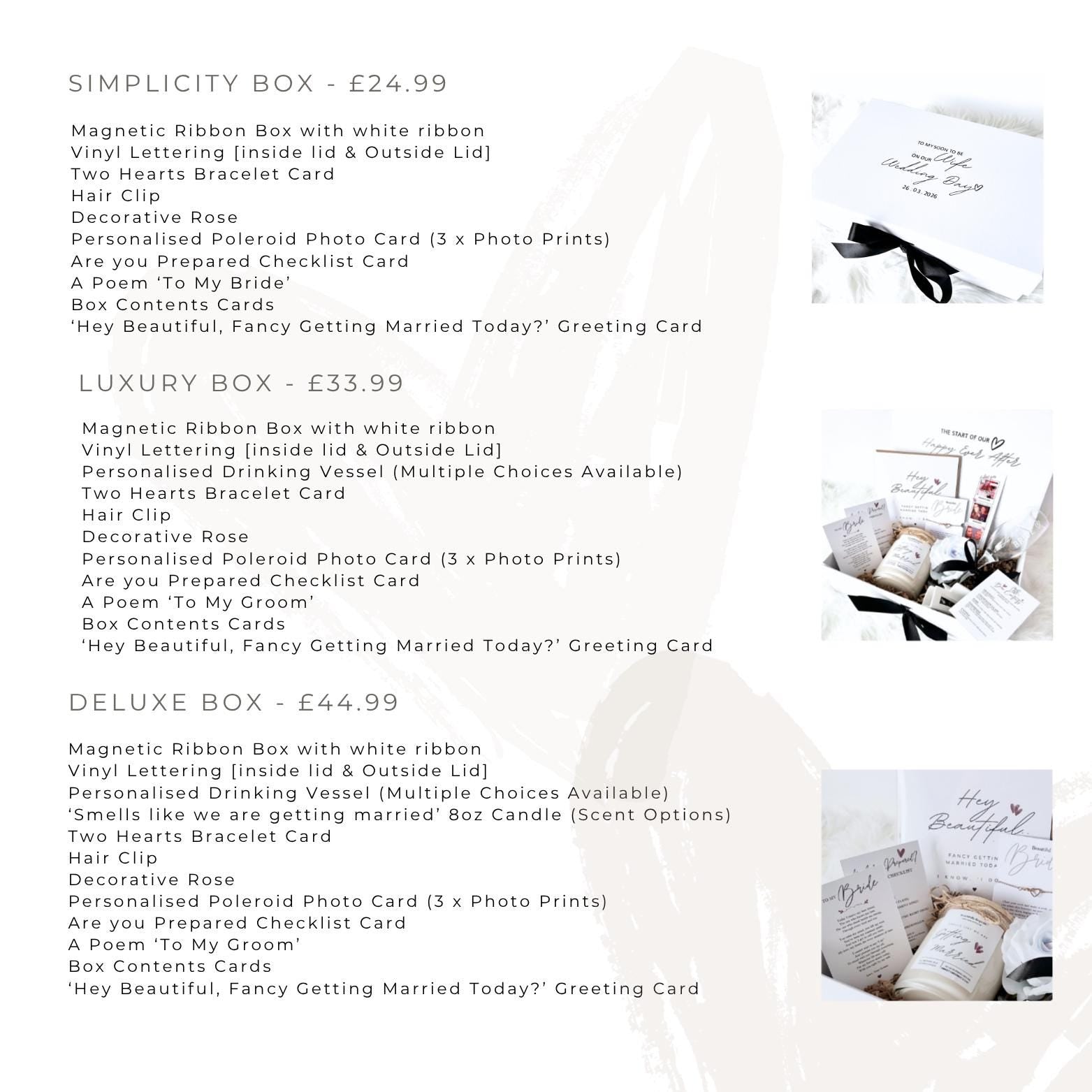 Morning of the Wedding Gift Box: Bride Edition
