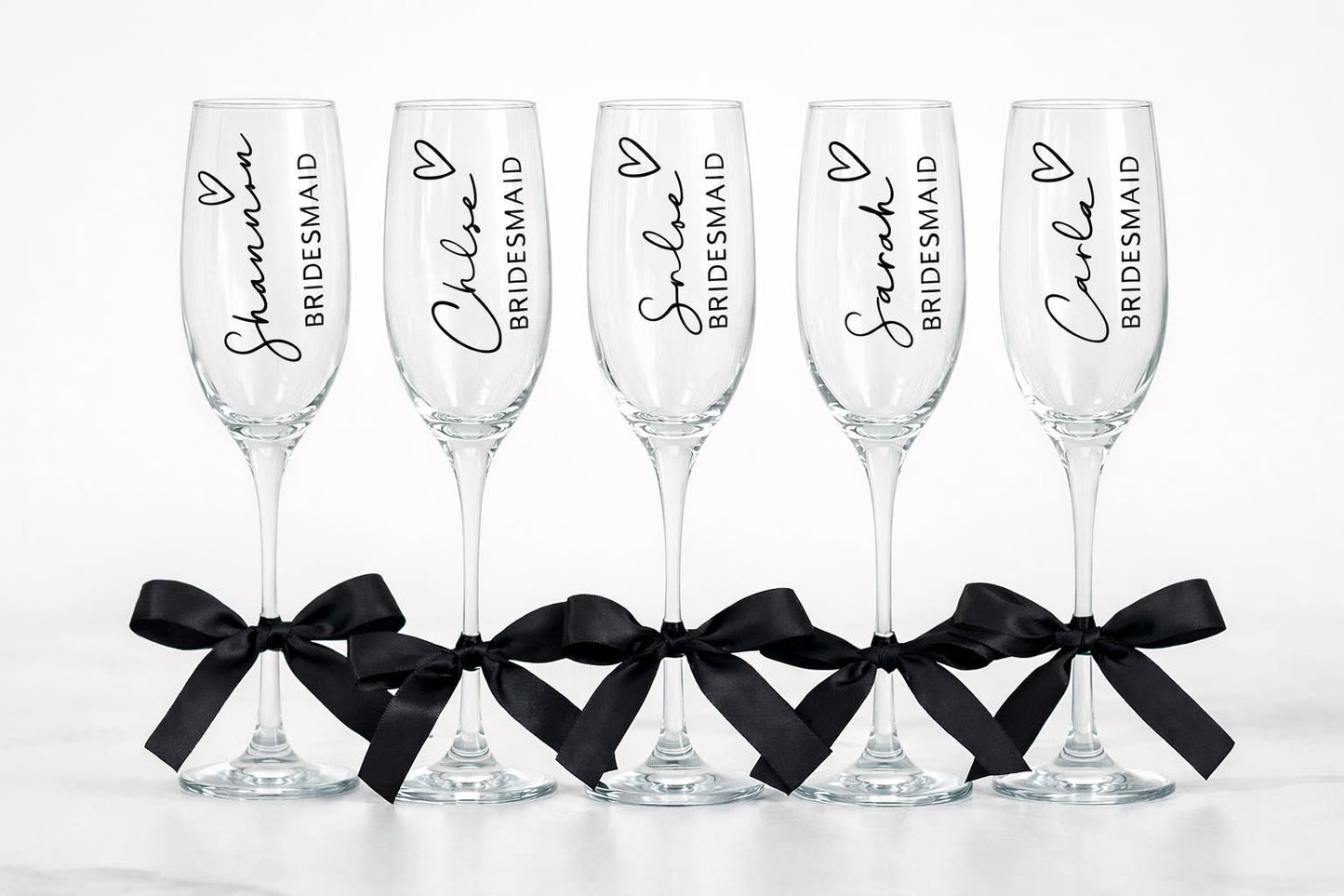 Personalized Bridesmaid Champagne Flutes