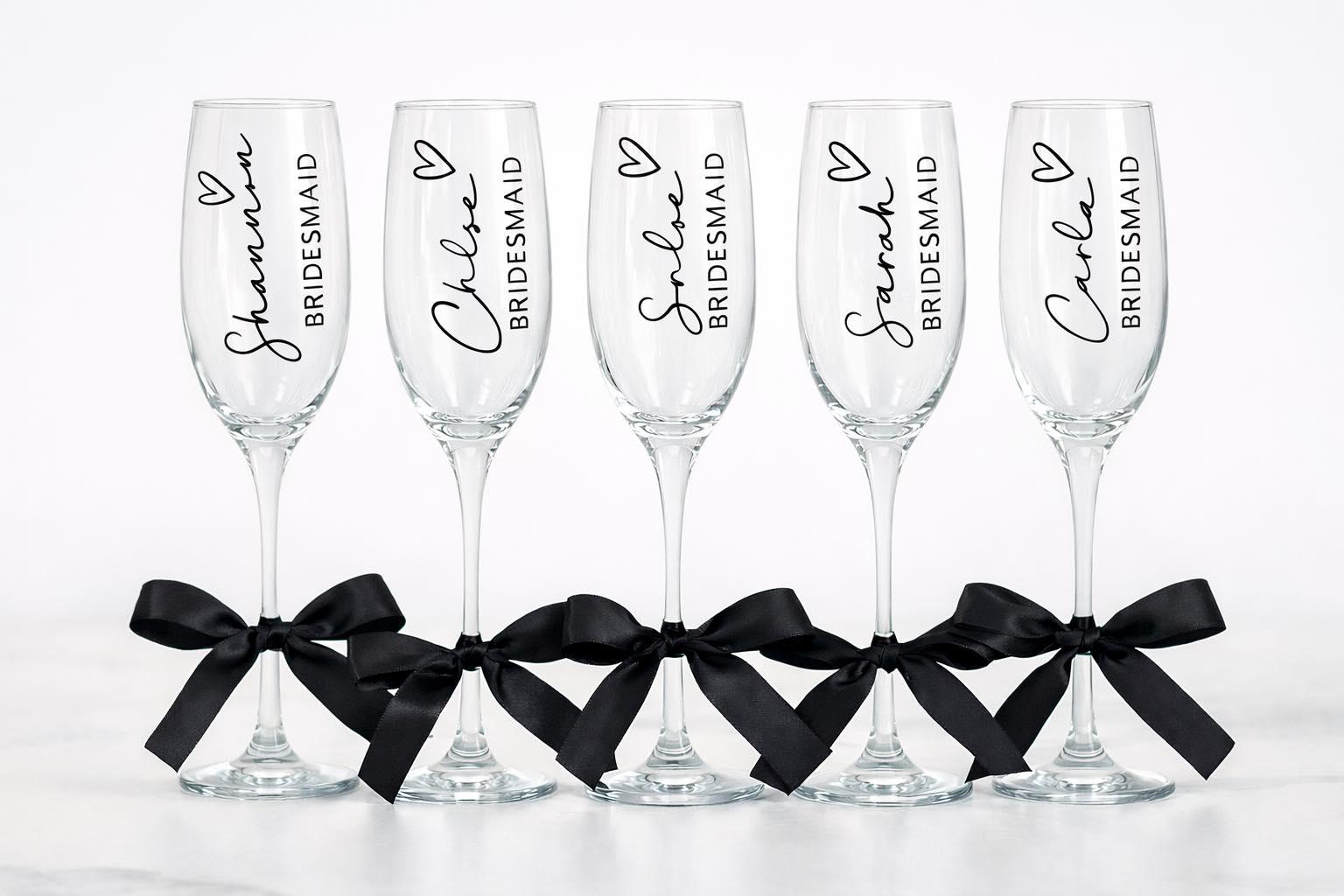 Personalized Bridesmaid Champagne Flutes