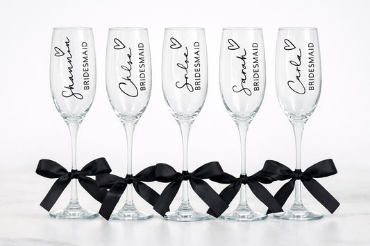 Personalized Bridesmaid Champagne Flutes