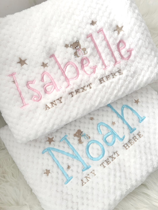 Personalised Baby Blanket Gift Box | Custom New Baby Gift | Embroidered Baby Blanket | Baby Shower Gift | Keepsake Gift for Newborn