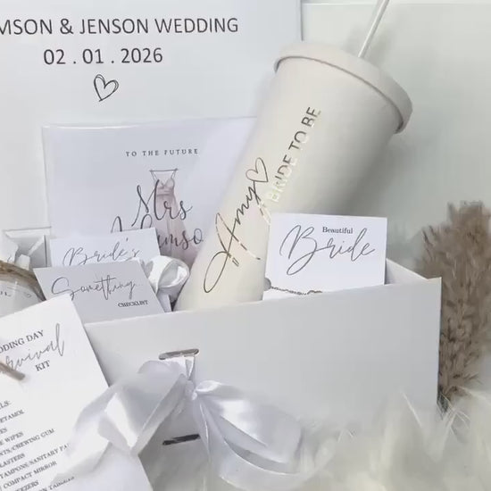 Personalized Bride To Be Gift Box Set: Wedding Day Survival Kit