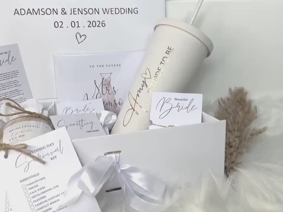 Personalized Bride To Be Gift Box Set: Wedding Day Survival Kit
